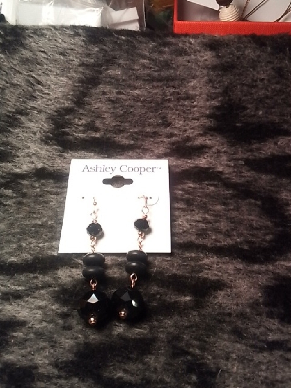 Ashley Cooper Black Faceted Drop Earrings